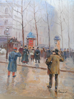 385-T1 | 20cm x 25cm | rue sous la pluie 